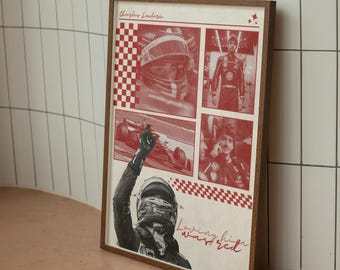 Póster de carreras de F1 de Charles Leclerc: Impresión artística inspirada en Taylor Swift