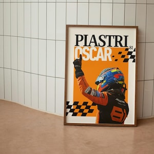 Oscar Piastri with Number Print | 81, for Dorm, Apartment, Home, Gift, Formula 1, F1 Fan, Motorsport, Flag, Grand Prix, Papaya, McLaren