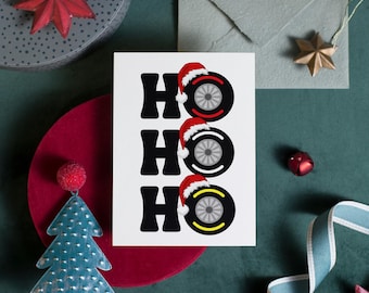 Tarjeta de Navidad de Fórmula 1: Ho Ho Ho Tire Pun, Regalo de carreras