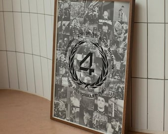 Póster de Lando Norris, campeón del mundo 2025: Arte de carreras de F1, McLaren
