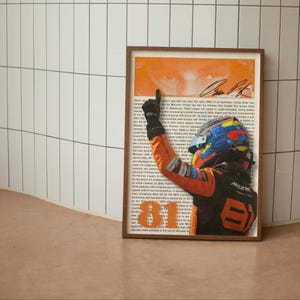Oscar Piastri with Number Print | 81, for Dorm, Apartment, Home, Gift, Formula 1, F1 Fan, Motorsport, Flag, Grand Prix, Papaya, McLaren