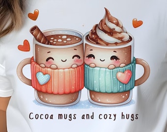 hot cocoa png, hot cocoa clipart, cozy winter png, hot chocolate mug clipart, cozy winter art, sublimation