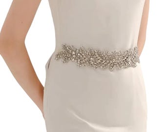 Handmade Bridal Belt Sash, Rhinestone Belt, Wedding Dress Belt , Crystal Bridal Belt, Thin Wedding Belt, Bridal Belt, Bridal Belt Clasp.