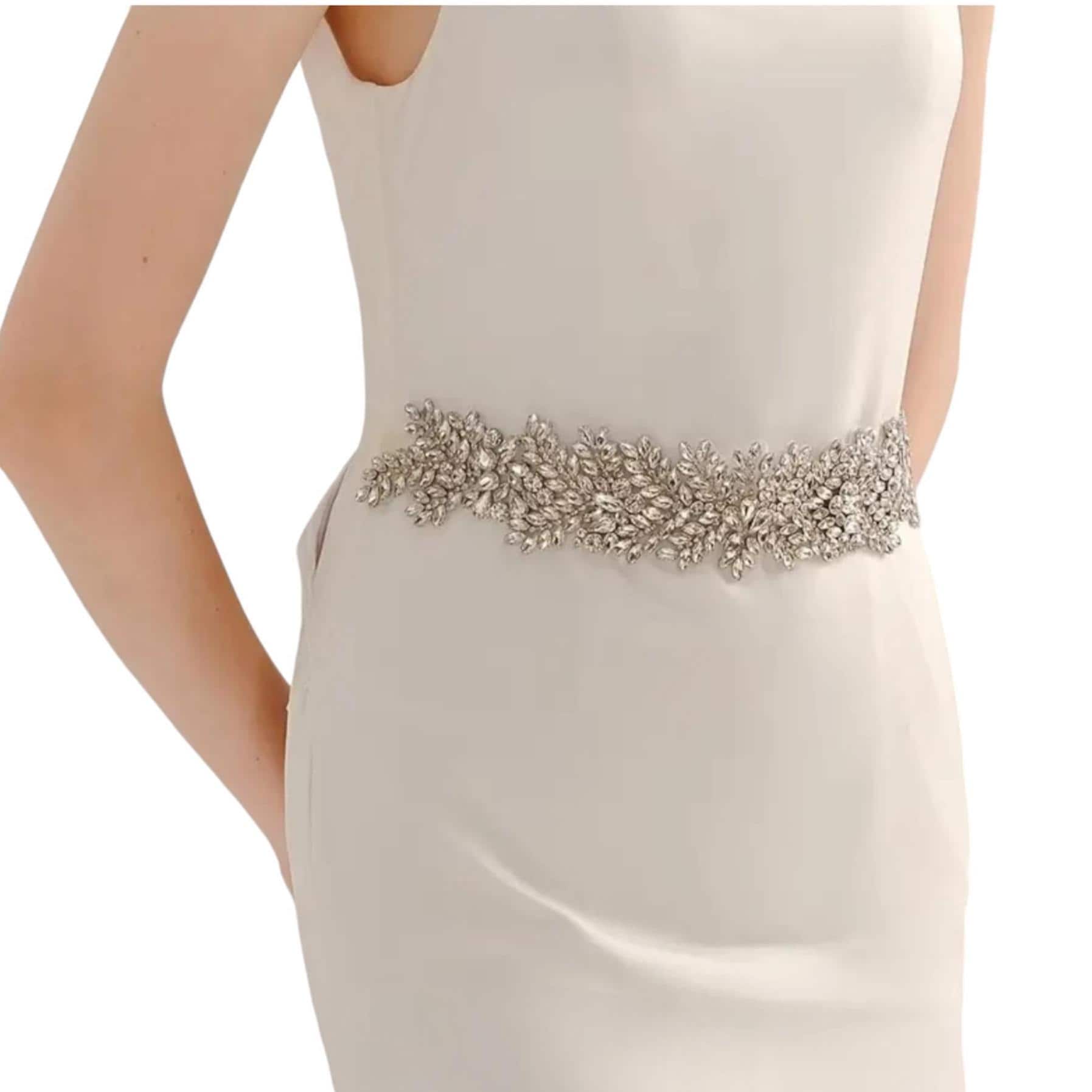 Handmade Bridal Belt Sash, Rhinestone Belt, Wedding Dress 
