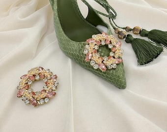 Bridal Rhinestone Shoe Clips – Sparkling Crystal Wedding Shoe Buckles | Elegant Detachable Accessories for Bride & Bridesmaids