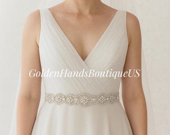 Wedding Sash Belt • Handmade Crystal & Pearl Belt • Ivory Bridal Sash with Crystals • Elegant Wedding Belt for Bride and Special Occasions