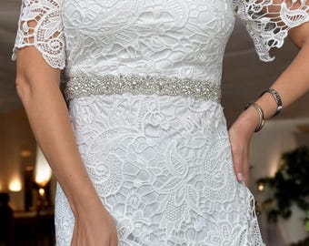 Horsehair bridal belt rhinestone belt sash, bridal dress belt sash, wedding belt Rhinestone Crystal Pearl Bridal Belt Sash: Horsehair Wedding  main image 3