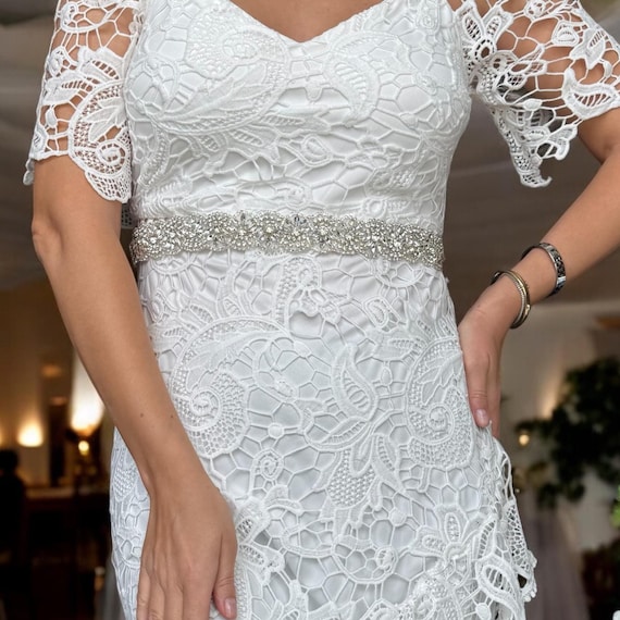 Cintura/fascia Da Sposa Con Strass - Fatta A Mano, Per Abito Da Sposa O Damigelle Larghezza 2 Cm I 902504