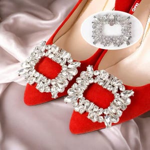 Rhinestone Shoe Clips for Shoes – Crystal Embellishments for Wedding Shoes, Bridal Shoe Accessories, Luxury Sparkling Shoe Buckles