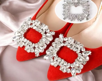 Rhinestone Shoe Clips for Shoes – Crystal Embellishments for Wedding Shoes, Bridal Shoe Accessories, Luxury Sparkling Shoe Buckles