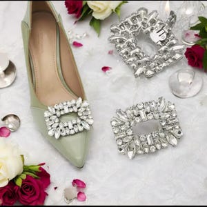 Rhinestone Shoe Clips for Shoes – Crystal Embellishments for Wedding Shoes, Bridal Shoe Accessories, Luxury Sparkling Shoe Buckles