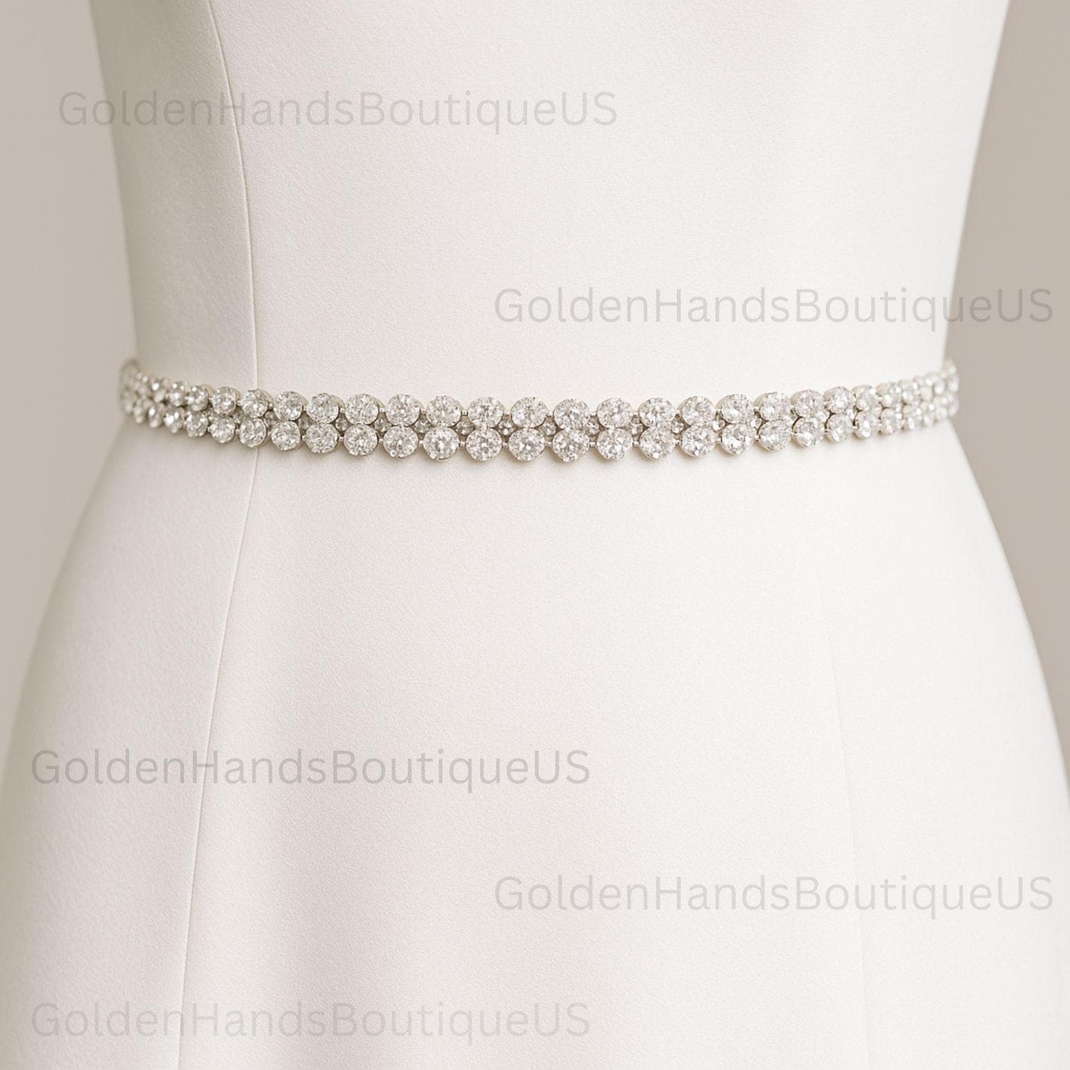 green emerald velvet dress Hand-Sewn Beaded Bridal Belt for Wedding Dress Light Ivory main image 0