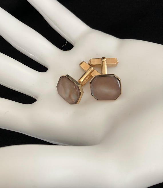 VINTAGE SWANK ABALONE Cufflink Set - image 3