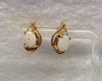 OPALS & CZs in Gold Tone EARRINGS