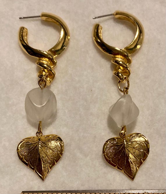 【threetimes】Heart twist earrings Heart Threader Earrings, Beth Jewelry