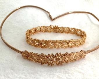 ANTIQUE UNIQUE LEAF Design Gold Vermeil over St Silver