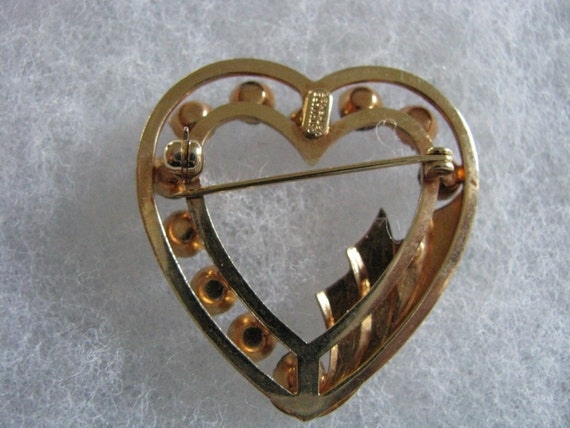 Beautiful Vintage Catamore Heart shaped rhineston… - image 3