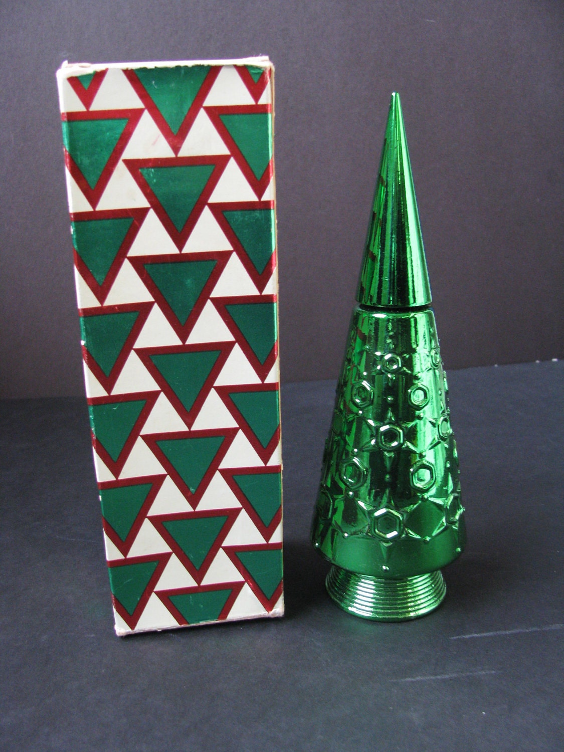 Vintage Green Avon Christmas Tree Decanter w/Bubble Bath in Etsy