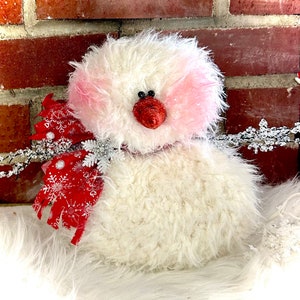 Fuzzy Wuzzy snowman Red