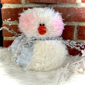 Fuzzy wuzzy snowman blue snowflake