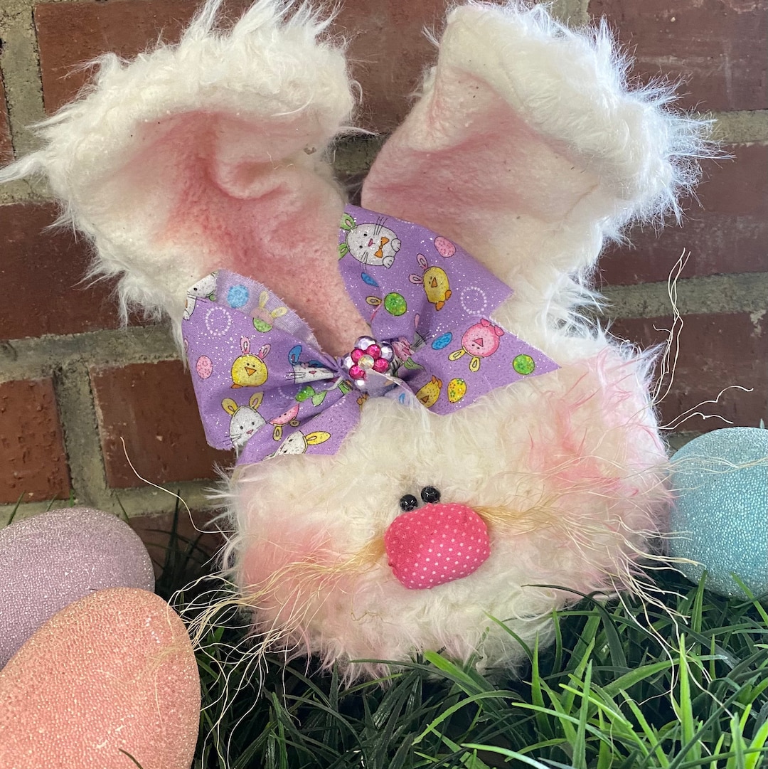 Purple Easter Fuzzy Bunny Head - Etsy