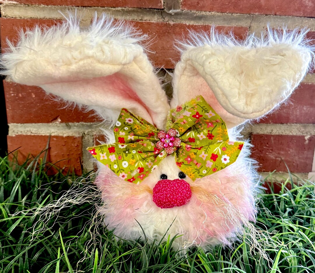 Green Fuzzy Bunny Head - Etsy