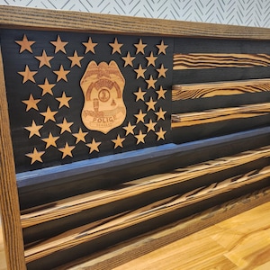 Custom wooden challenge coin flag, personalized emblem, handcrafted patriotic display, military gifts, police flag, firefighter coin holder