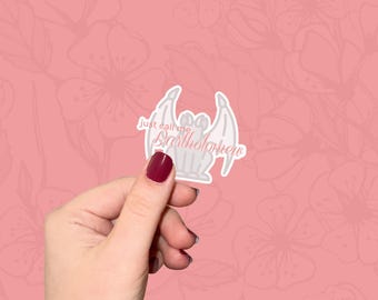 The Knight and the Moth Sticker, Bartholomew the Gargoyle, Romantasy Sticker, Fantasy Book Lover Gift, Bookish Sticker | Pink Kindle Sticker