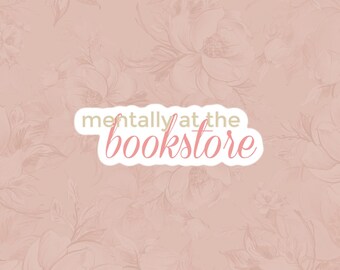 Sticker voor introverte boekenliefhebber, mentaal in de boekwinkel, grappig leesgrage cadeau, sticker voor lezers, sticker romantiek | Roze Kindle-sticker