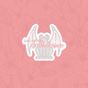 The Knight and the Moth Sticker, Bartholomew the Gargoyle, Romantasy Sticker, Fantasy Book Lover Gift, Bookish Sticker | Pink Kindle Sticker