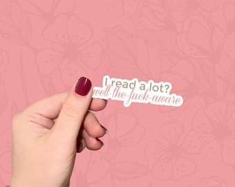 Fourth Wing Sticker, Read a Lot Well the F*ck Aware, Xaden Riorson Journal Sticker, Gift for Romantasy Reader, Bookish Pink Kindle Stickers