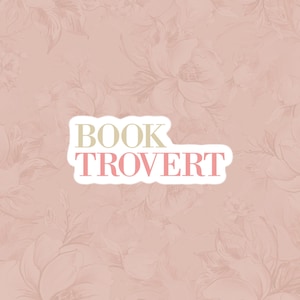 Booktrovert Sticker, Funny Introvert Gift for Readers, Minimalist Bookish Sticker, Book Lover Humor Sticker | Pink Kindle Sticker