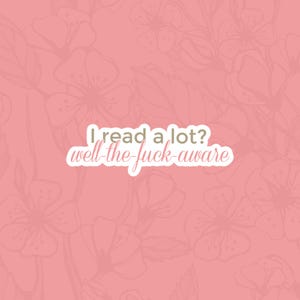 Fourth Wing Sticker, Read a Lot Well the F*ck Aware, Xaden Riorson Journal Sticker, Gift for Romantasy Reader, Bookish Pink Kindle Stickers