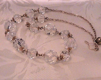 Vintage Hillcraft Castlecraft  Gold Filled “Ice Crystal” Choker Necklace