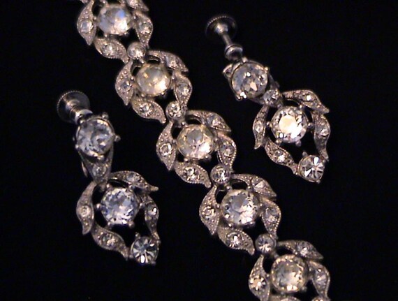 Vintage BOGOFF Clear Crystal Rhinestone Bracelet … - image 2