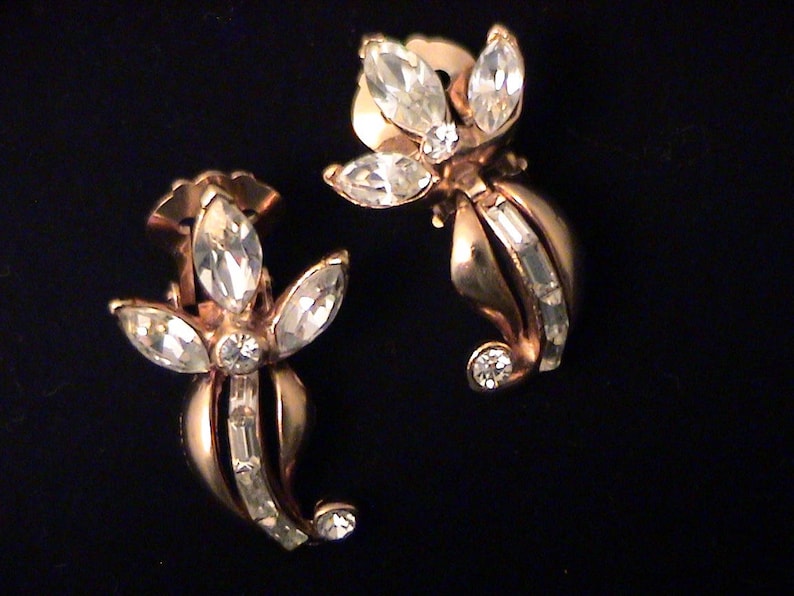 Vintage High End Crystal Rhinestone Gold Necklace and Earrings Demi Parure