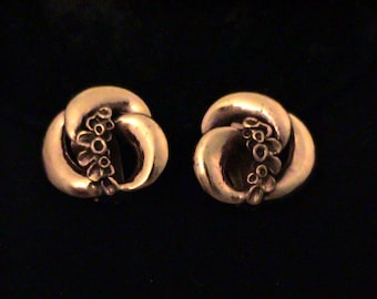 Vintage HANNU IKONEN Finland Modernist Bronze Clip Earrings