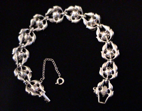 Vintage BOGOFF Clear Crystal Rhinestone Bracelet … - image 10