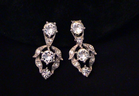 Vintage BOGOFF Clear Crystal Rhinestone Bracelet … - image 3