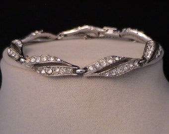 Vintage BOGOFF Clear Crystal Rhinestone Bracelet