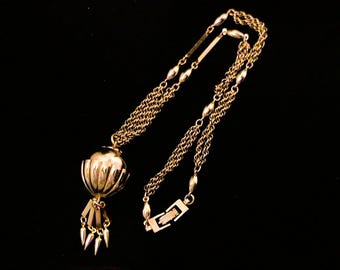 Vintage MONET Perfume Pomander Ball Pendant Necklace