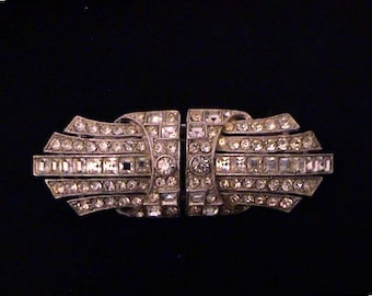 Vintage ORA Signed Art Deco Convertible Duette Brooch