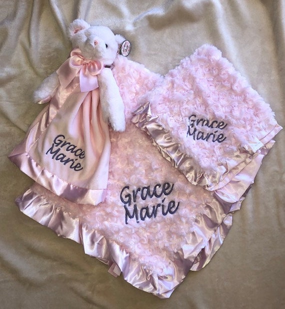 Personalized Snuggle Buddy Pink Bear Set