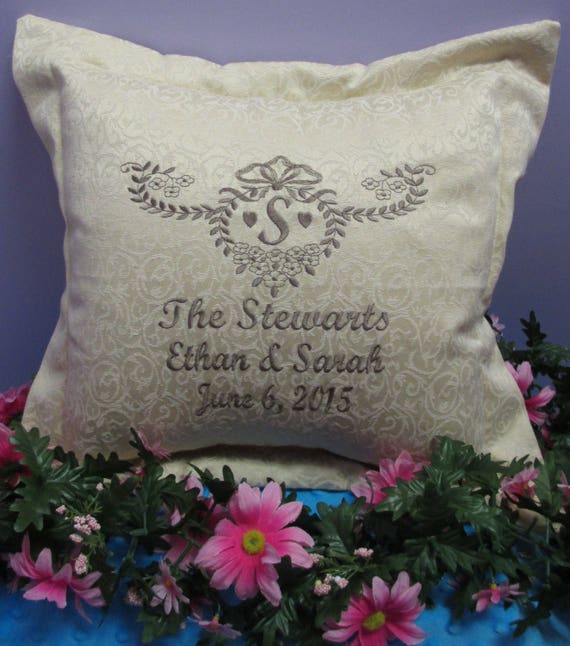 Pillow Cover Personalized Monogrammed Wedding or Anniversary-FREE SHIPPING