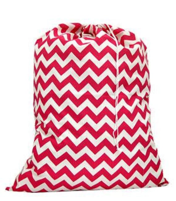 Laundry Bag Hot Pink Chevron Print with Personalized Embroidery, college, back to school, summer camp, graduation gift, FREE SHIPPING