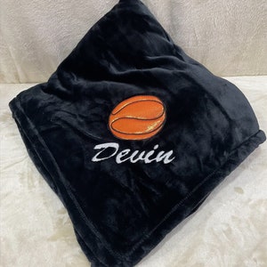 Blanket Microfiber Fleece Personalized Basketball = FREE SHIPPING