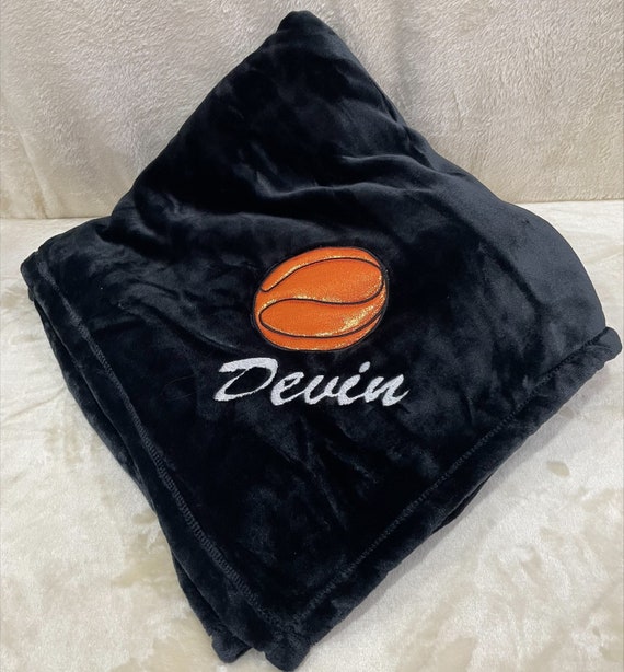 Blanket Microfiber Fleece Personalized Basketball = FREE SHIPPING