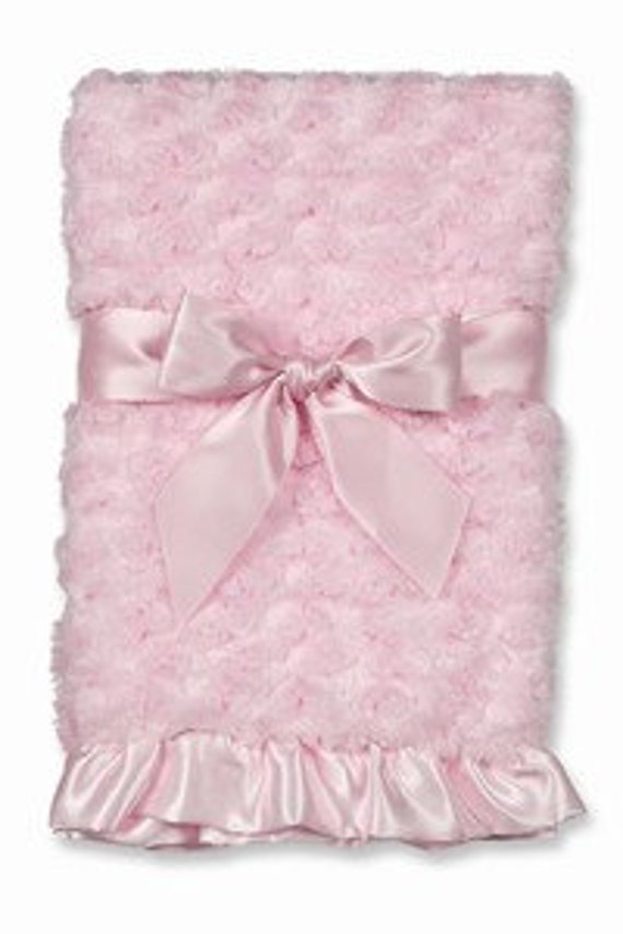 Baby Blanket Personalized Swirly Pink Minky