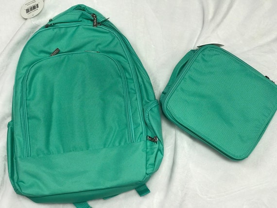 Monogrammed Backpack, Personalized Mint Bookbag, Back to School, School Bookbag, Backpack Bundle, Lunchbox, Back to School Bundle