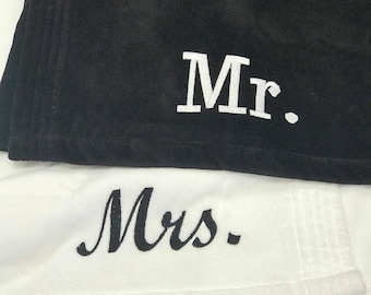 Mr. and Mrs. Terry Velour Spa Set, Bride & Groom, couples shower gift, engagement gift idea, wedding gift